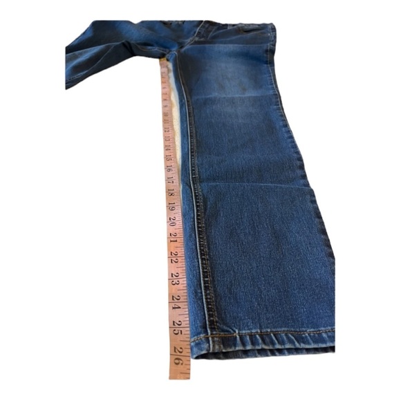 Free People Dark Denim High Waist High Rise Straight Leg Jeans Size 31 - Picture 6 of 15